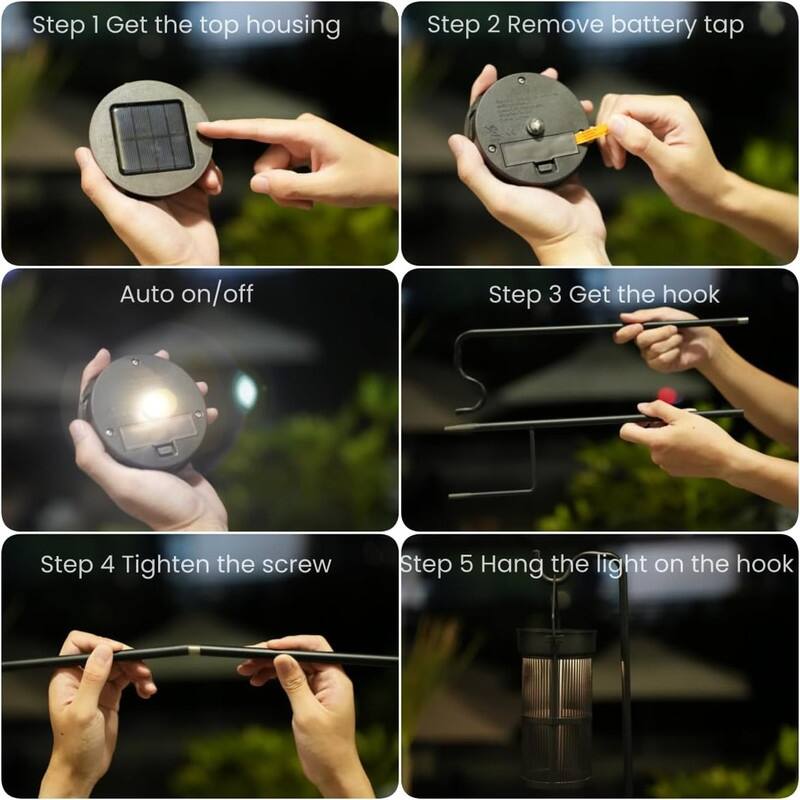 2 Pack Solar Lantern Lights, Decoration Ambient Lamp