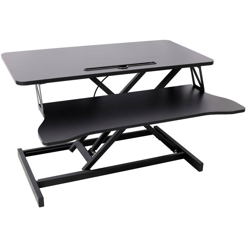 Anmytek Adjustable Height Standing Laptop Desk with Keyboard Tray Black