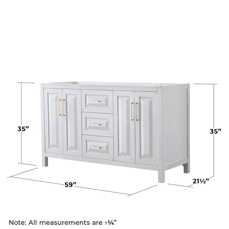 Wyndham Collection Daria 59" Double Free Standing Vanity Cabinet Only