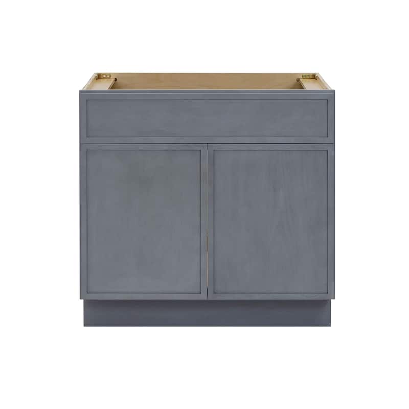 Vanity Art 33" Freestanding Single Base Storage Cabinet with Soft Close Doors - Smoky Gray
