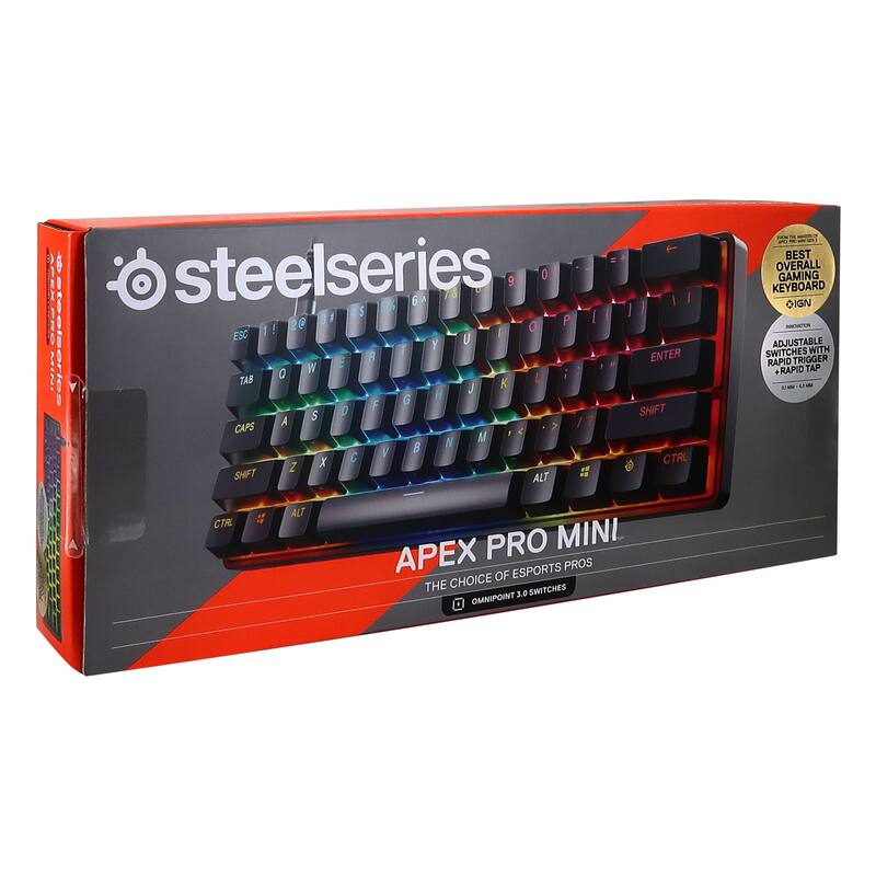 SteelSeries Apex Pro Mini Wired OmniPoint Gaming Keyboard Gen 3 (Black) - Black