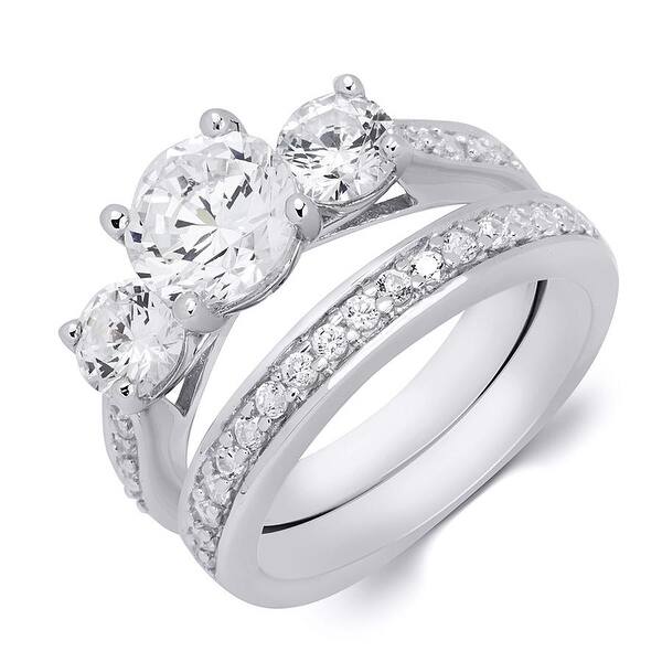 1.50 CT Center Round Diamond Best Engagement Ring & Set Real 925 Sterling Silver