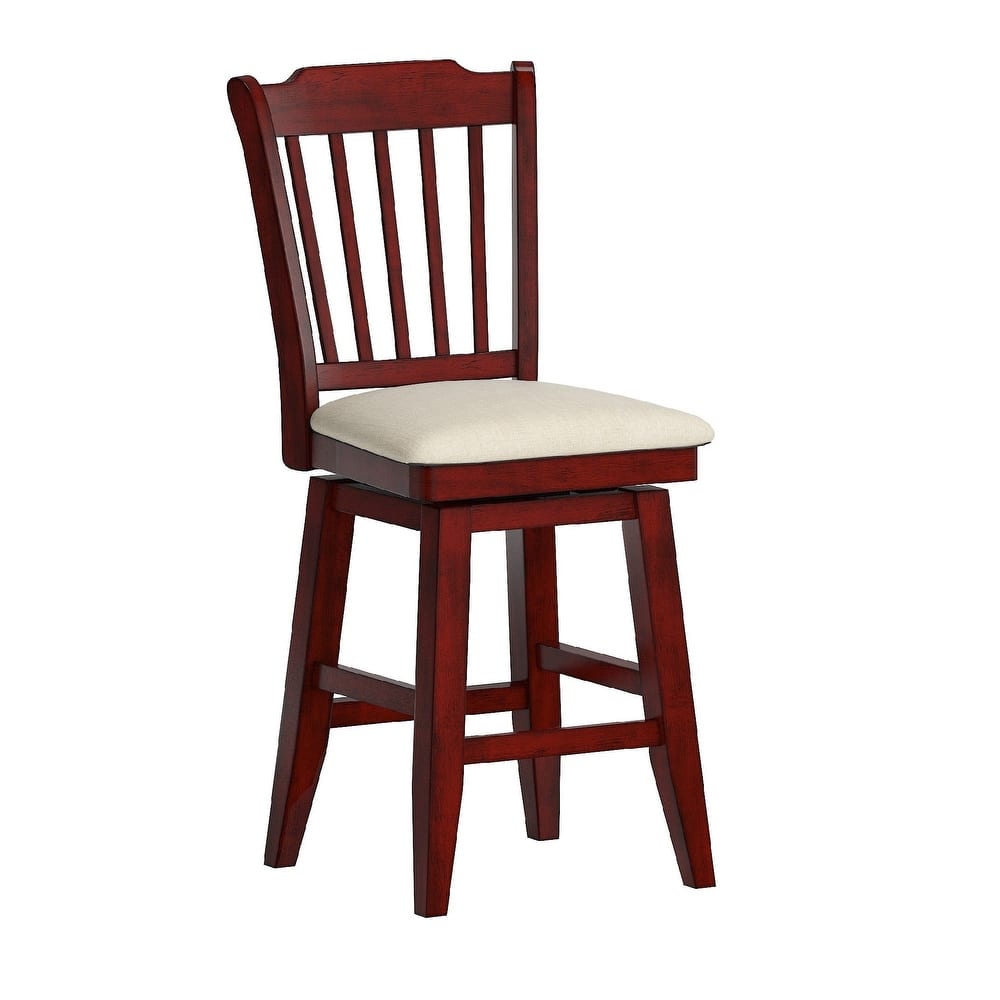 Eleanor Slat Back Wood Swivel Stool by iNSPIRE Q Classic