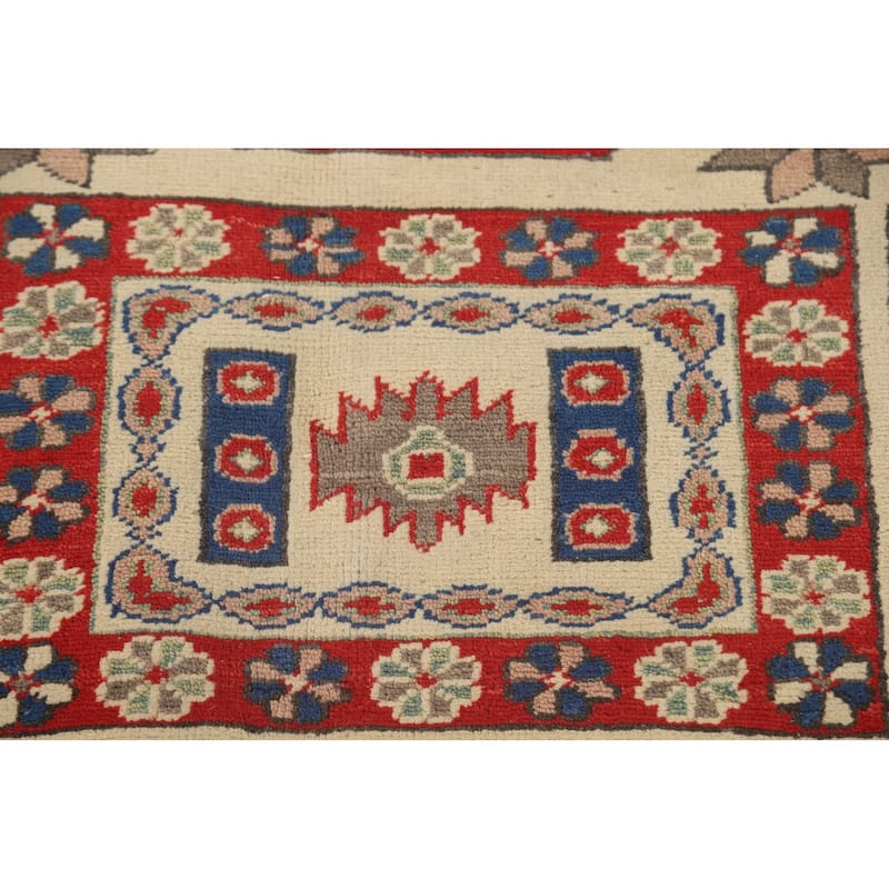 Kazak Living Room Area Rug Hand-Knotted Bedroom Wool Carpet - 6'7" x 8'9"