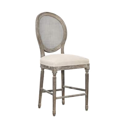 Chapelle Traditional Rattan Portrait Back Bar Stool - 30-inch Seat