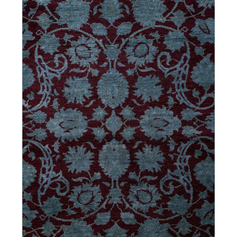 Overdyed One-of-a-Kind Hand-Knotted Runner Rug - Gray - 2' 7" x 10' 2"