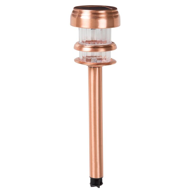 Pure Garden Solar Powered LED Outdoor Stake Spotlight Lights - Set of 4 - N/A - Copper