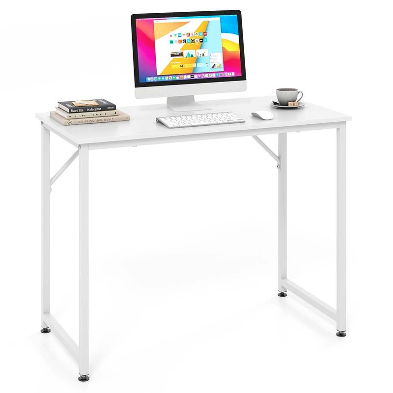 Costway Computer Desk Writing Workstation Study Laptop Table Home - White