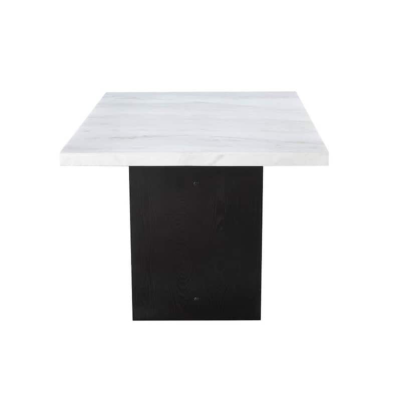 Rectangular Wood Dining Table in Rustic Espresso and White