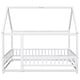preview thumbnail 70 of 69, Floor Wooden Bed with House Roof Frame, Fence Guardrails