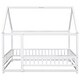 preview thumbnail 42 of 71, Floor Wooden Bed with House Roof and Fence Guardrails for Kids' Bedroom