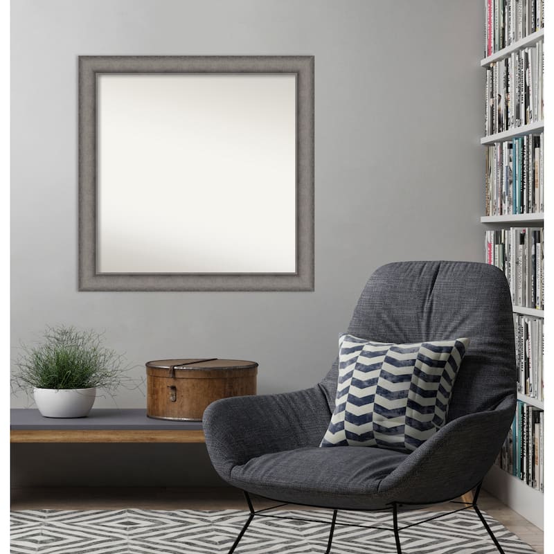 Burnished Concrete Non-Beveled Wood Framed Wall Mirror - Burnished Concrete