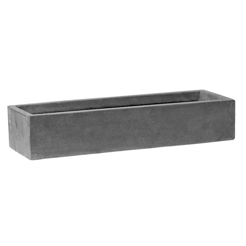 Pottery Pots Balcony Extra Small Fiberstone Modern Rectangle Planter - 4.9"x19.7"x5.9" - Grey