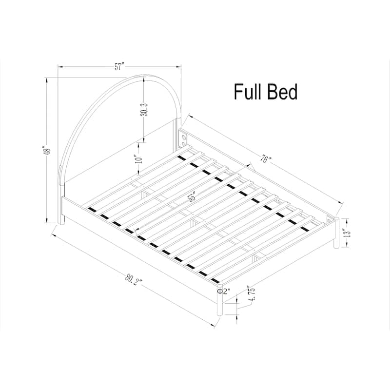Christopher Knight Home - Modern Mid-Century Wooden Platform Bed with Arched Headboard