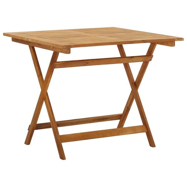 slide 2 of 8, vidaXL Folding Patio Table 35.4"x35.4"x29.5" Solid Acacia Wood