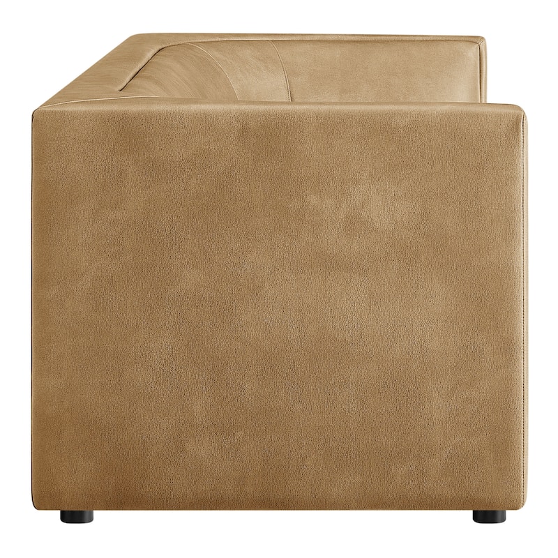 Hilda 86" Curved Back Vegan Leather Sofa