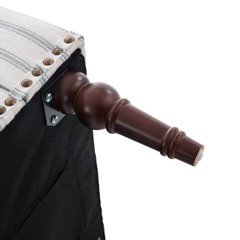 Linen Upholstered Armchair Nailhead Trim Accent Chair