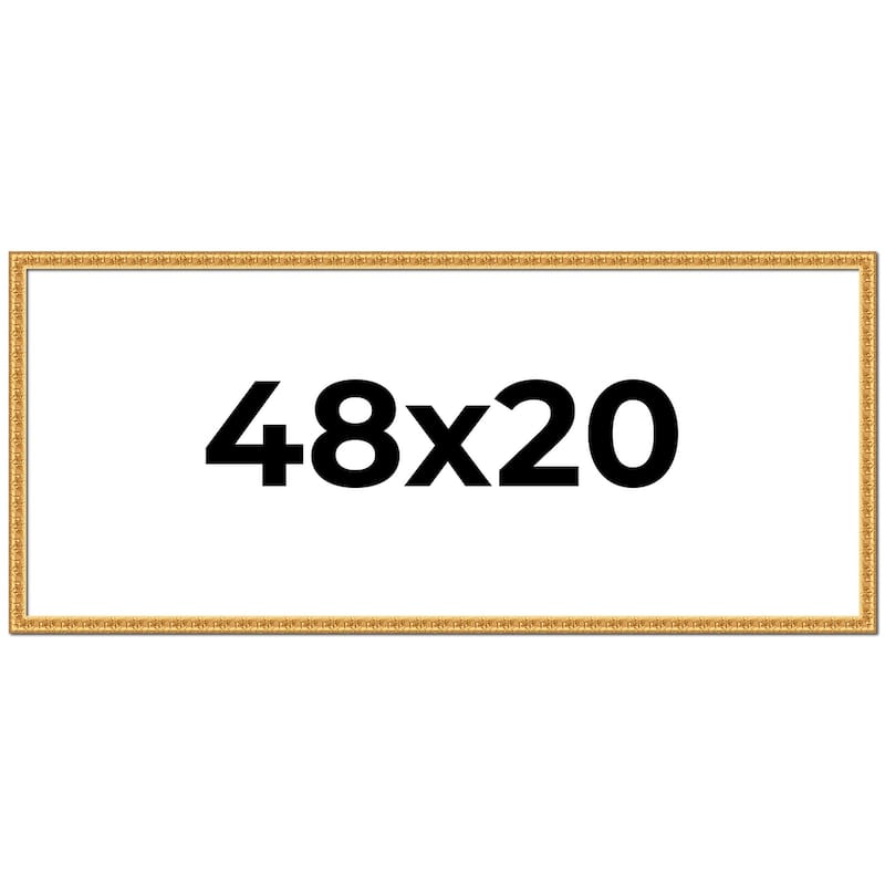 48x20 Frame Gold Real Wood Picture Frame