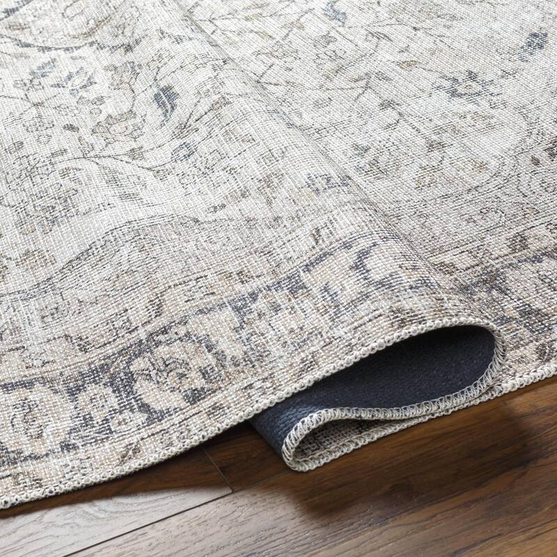 Livabliss Transitional Amelie Medallion Washable Area Rug