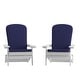 preview thumbnail 8 of 44, Indoor/Outdoor Folding Adirondack Chairs with Cushions - Set of 2 - 30.25"W x 34"D x 37"H