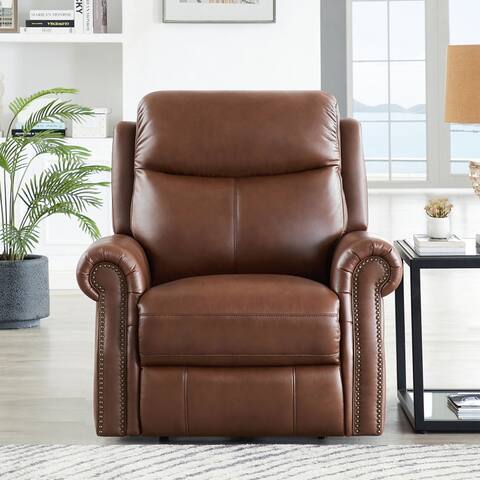 Hydeline Royce Zero Gravity Power Recline and Headrest Top Grain Leather Recliner with Built in USB Ports