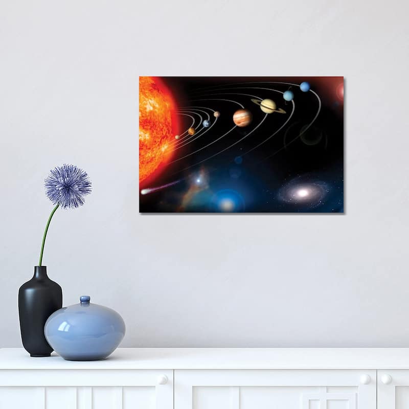 iCanvas "Digitally Generated Image Of Our Solar System And Points Beyond" by Stocktrek Images Canvas Print - 12x18x1.5