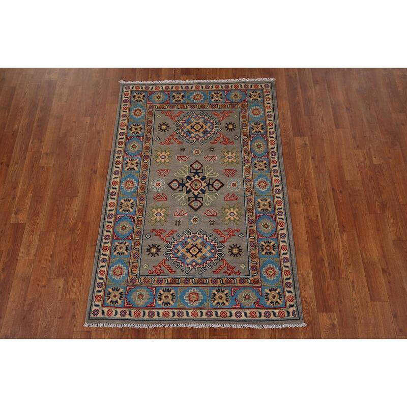Kazak Oriental Foyer Rug Handmade Wool Carpet - 3'3" x 4'10"