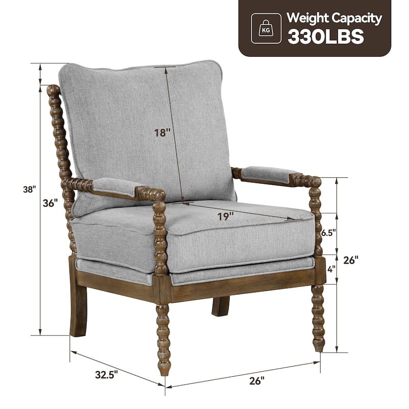 Morden Fort Modern Spindle Chair, Accent Chair for Livingroom