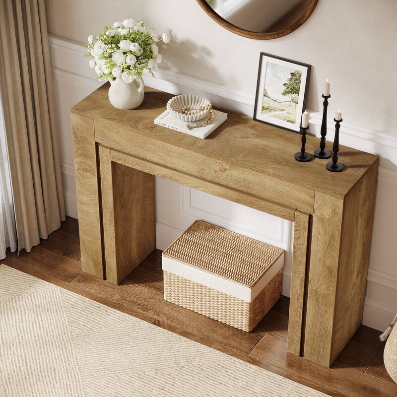 41.3-Inch Farmhouse Entryway Table, Rectangular Console Table