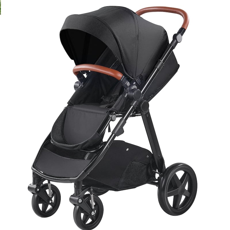 Oxford Aluminum Stroller with Bassinet and Adjustable Canopy - 35.4” L x 25.8” W x 43.9” H