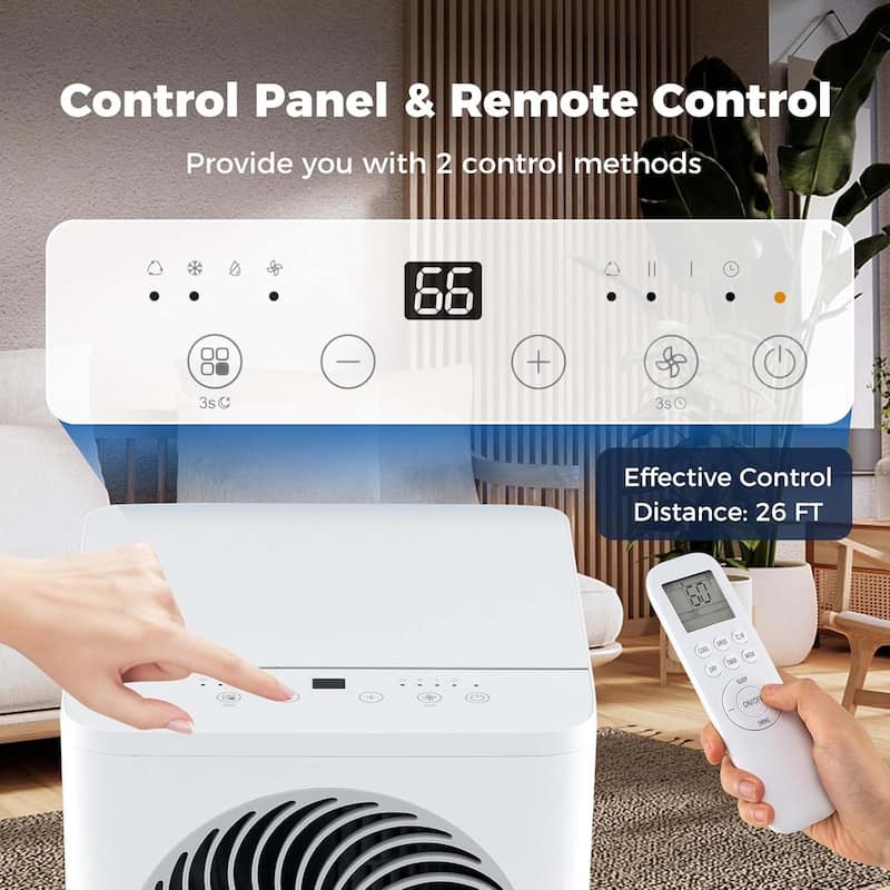 3-in-1 Floor AC Unit w/ Dehumidifier 8200BTU Portable Air Conditioner、