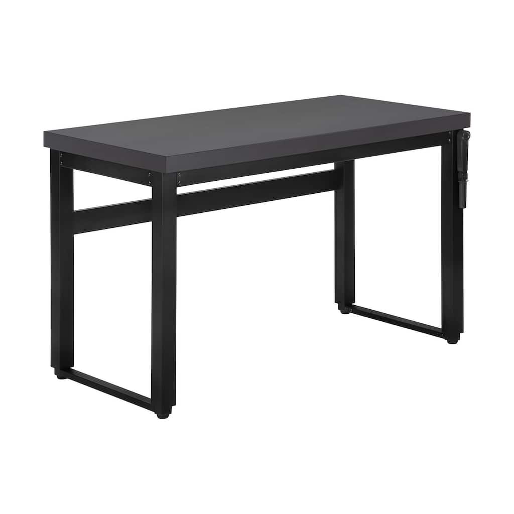 Computer Desk, Home Office, Standing, Adjustable, 48"l, Work, Laptop, Grey Laminate, Black Metal, Contemporary, Modern