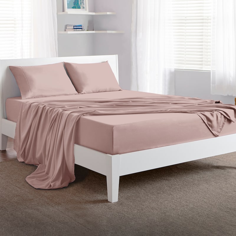BEDGEAR Basic Sheet Set - Lightweight and Breathable Bedding - Queen - Blush