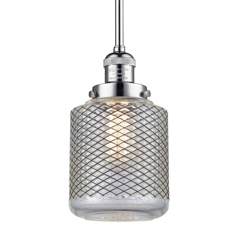 Innovations Lighting Stanton Single Light 6" Wide Mini Pendant with - Polished Chrome / Vintage Wire Mesh