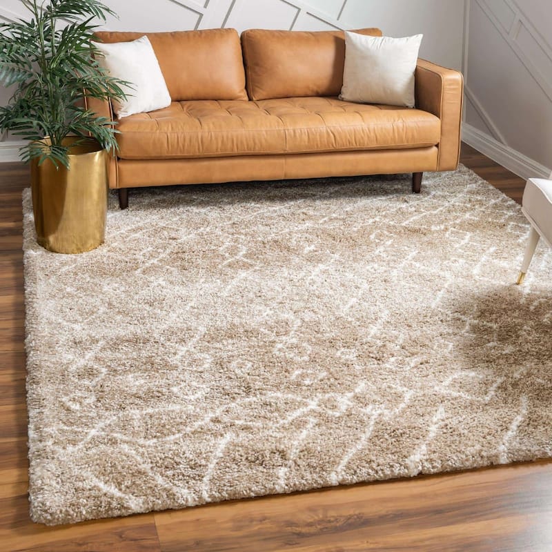 Shag Shoploni Collection Area Rug - 4'x6' - Taupe