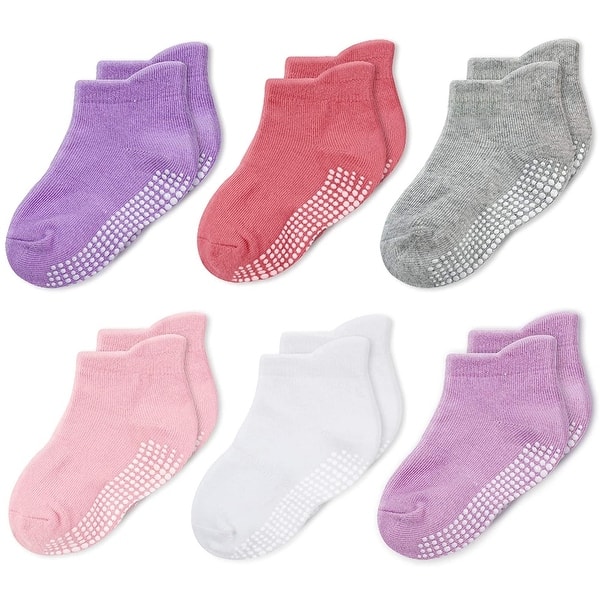 slide 2 of 6, CozyWay Non Slip Socks For Toddlers, Comfortable Ankle Baby Socks in Cute Colors