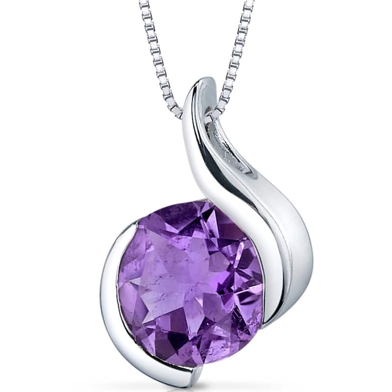 1.75 ct Amethyst Pendant in Sterling Silver