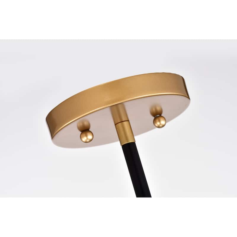 Brent Matte Black+Gold 5-Light Linear Chandelier