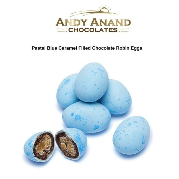 Andy Anand Pastel Blue Caramel Filled Chocolate Robin Eggs 1 lbs