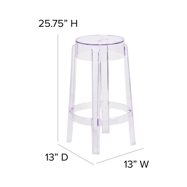 25.75" High Transparent Counter Height Stool - Restaurant & Bar Furniture