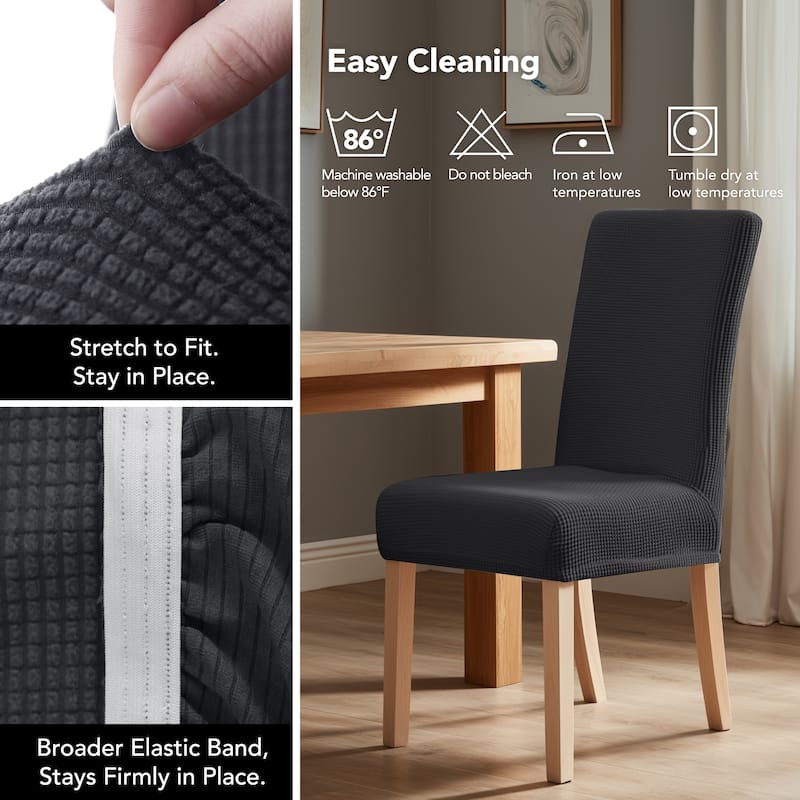Deconovo Spill Proof Stretch Dining Chair Slipcovers Set of 4