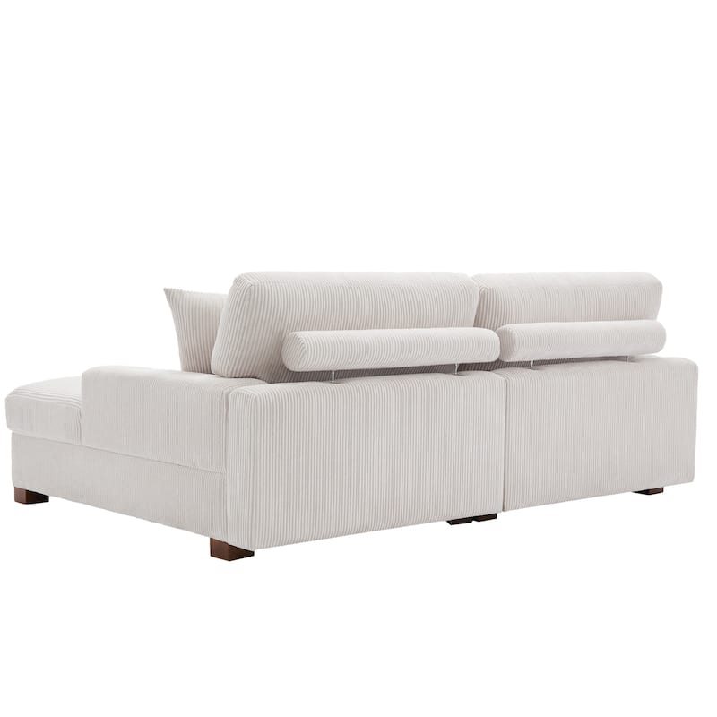 Corduroy Modular Couch Sectional Chaise Lounge Sofa
