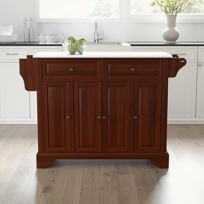 Crosley Lafayette Granite Top Full-size Solid Hardwood Kitchen Island - 51.5"W x 18"D x 36"H