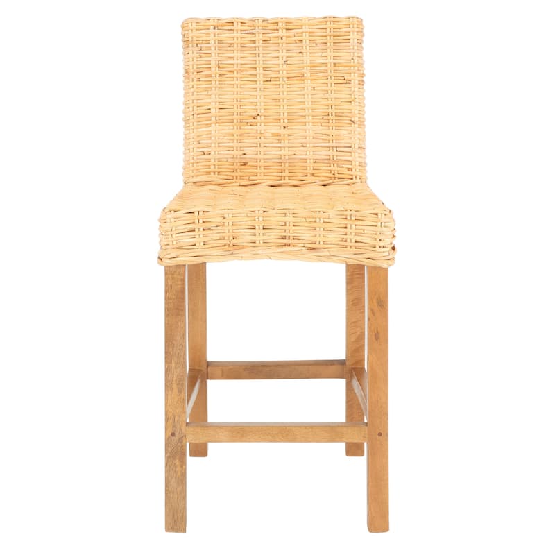 SAFAVIEH Tobie Rattan 23.6-inch Counter Stool