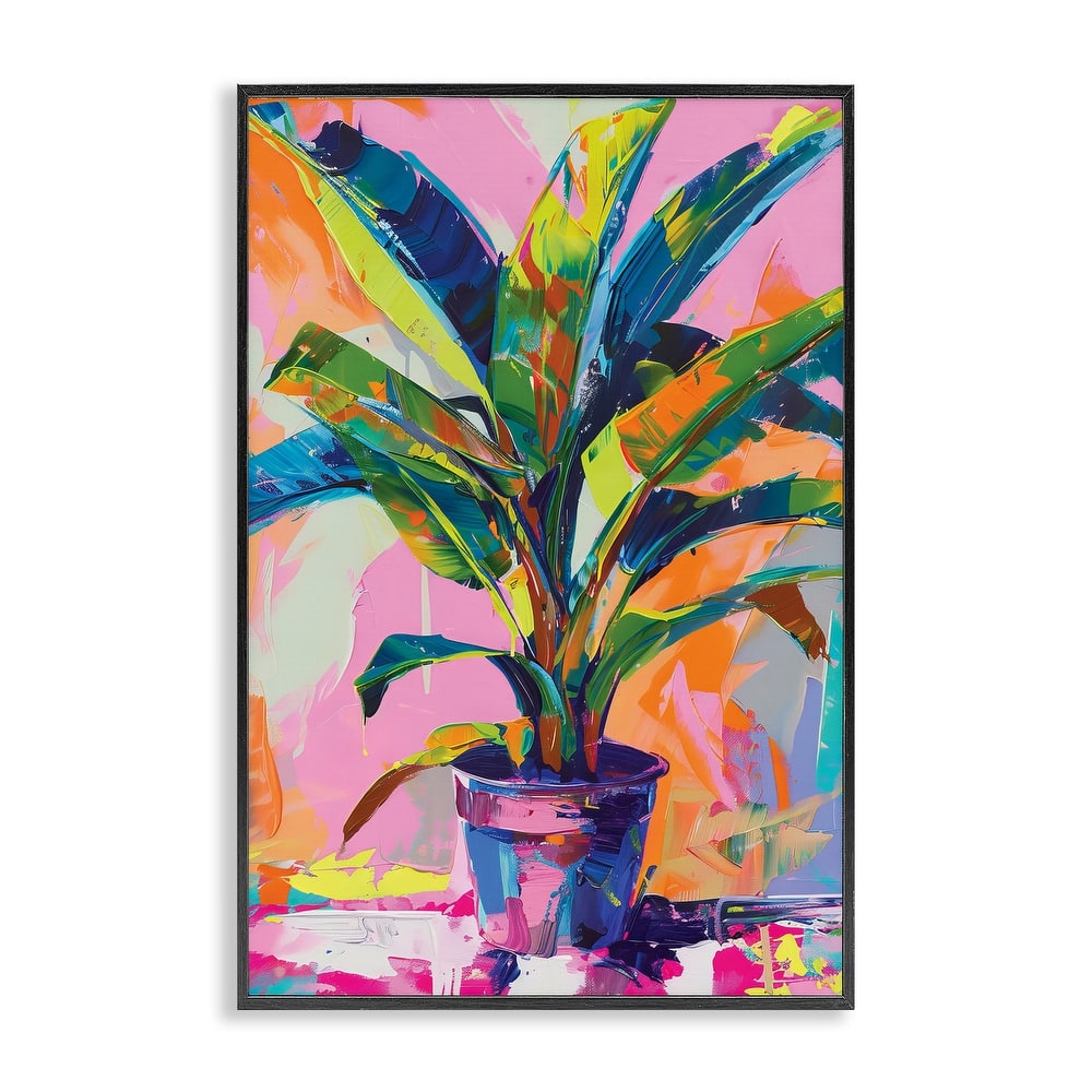 Stupell Vivid Saturated House Plant Framed Giclee Art Design By LSR Design Studio