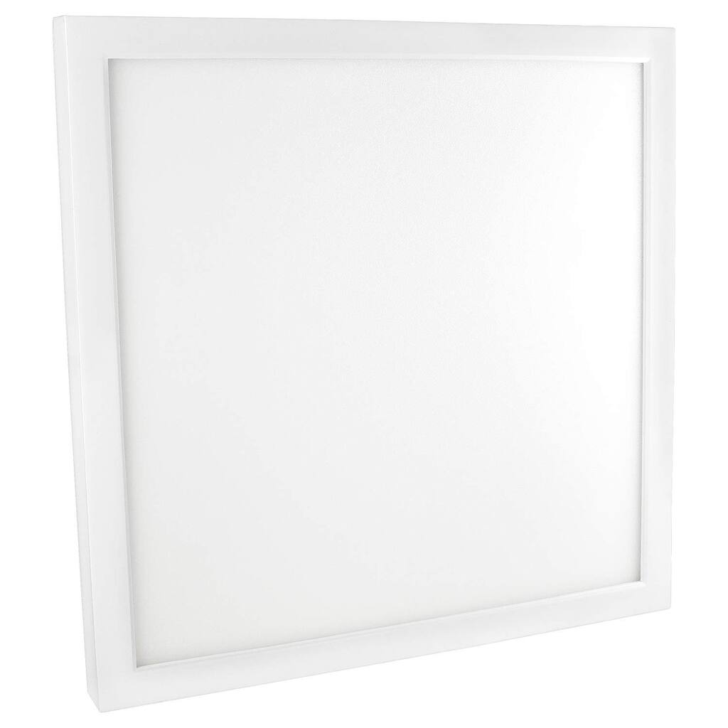 Luxrite 1x1 FT LED Panel Light Fixture, 22W, 1800 Lumens, Dimmable, Flush Mount Ceiling Light, Energy Star, Wet Rated