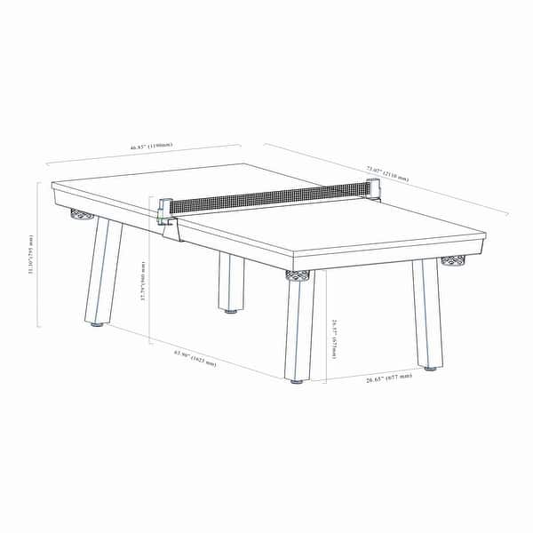 dimension image slide 0 of 2, Newport Outdoor Patio 7ft Slate Pool Table Dining Set with 2 Benches & Accessories, Cement Finish