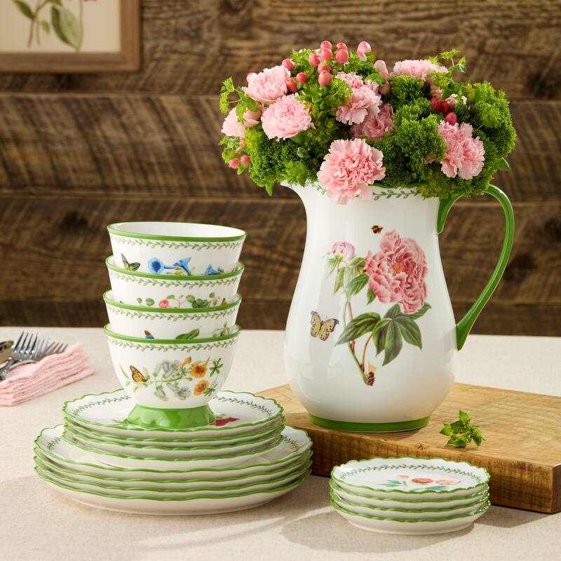 Certified International Mirabella 8.5" Salad/Dessert Plates, Set of 4 Assorted Designs - 8.50"L x 8.50"W x 0.88"H