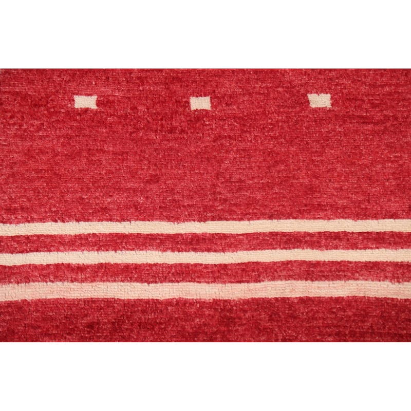 Geometric Gabbeh Kashkoli Area Rug Hand-knotted Oriental Wool Carpet - 2'7" x 4'0"
