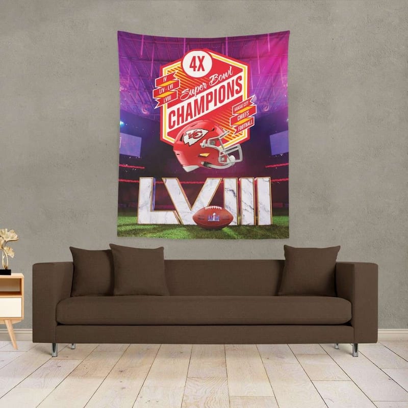 NFL Kansas City Chiefs SB58 Re Take Multi Champs Wall Hanging - 50"x60"
